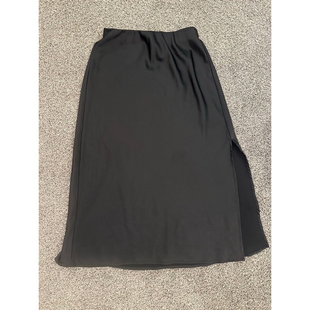 A New Day Black Midi Skirt Slit Women's XS - Picture 2 of 7